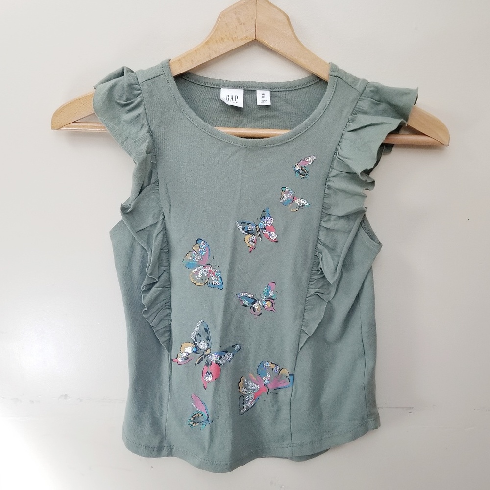 ⭐ Gap Kids Green Butterfly Tank Top Shiny